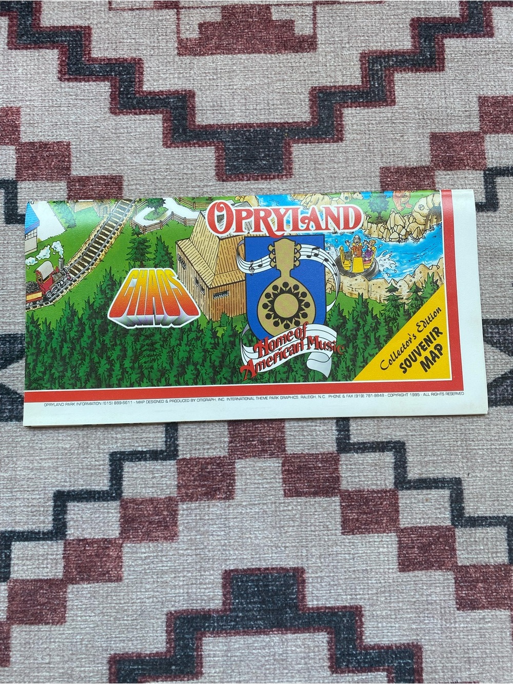 Vintage Opryland Map 1995 Souvenir Mint Condition Collector's Edition